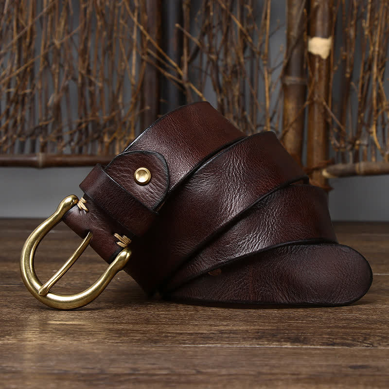 Men's Trend Worn-out Wrinkled Leather Belt - Image 4