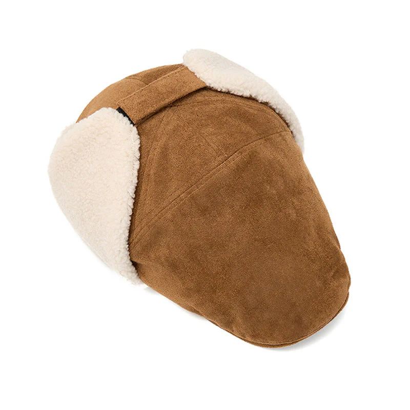 Men's Trendy Cozy Suede Beret Hat With Earmuffs - Image 4