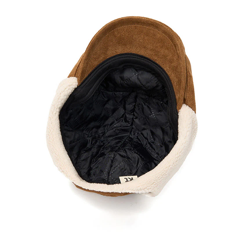 Men's Trendy Cozy Suede Beret Hat With Earmuffs - Image 6