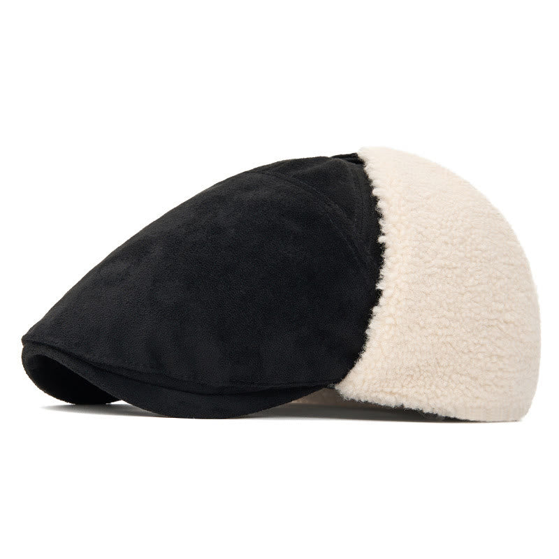 Men's Trendy Cozy Suede Beret Hat With Earmuffs - Image 8
