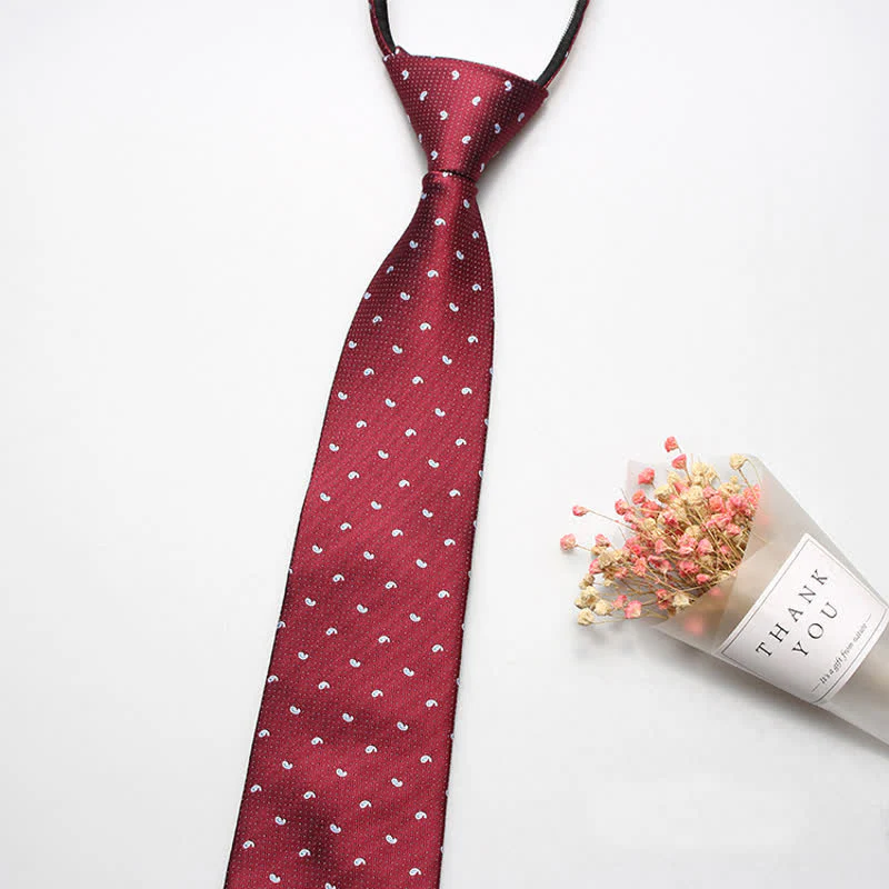 Men's Trendy Micro Paisley Zipper Tie Necktie - Image 5