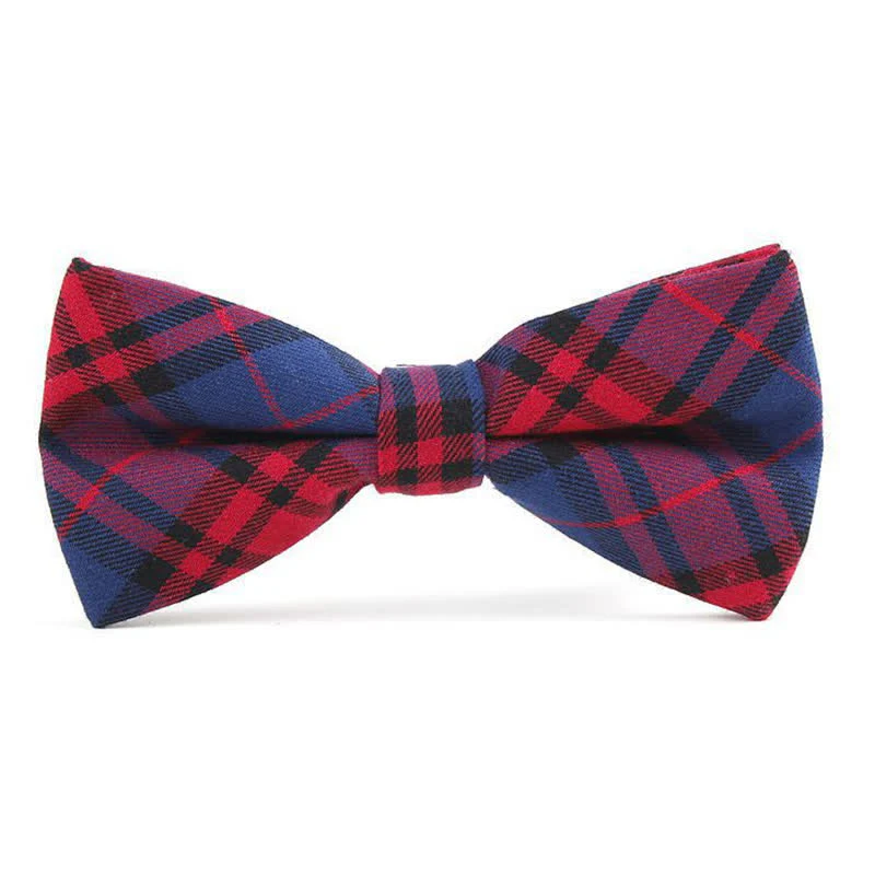 Men's Trendy Plaid Pattern Bow Tie Handkerchief Necktie - Image 23