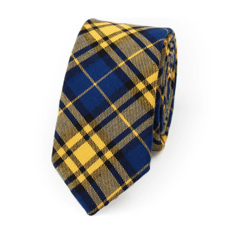 Men's Trendy Plaid Pattern Bow Tie Handkerchief Necktie - Image 25