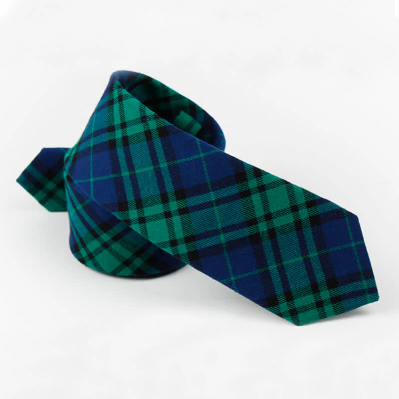 Men's Trendy Plaid Pattern Bow Tie Handkerchief Necktie - Image 4