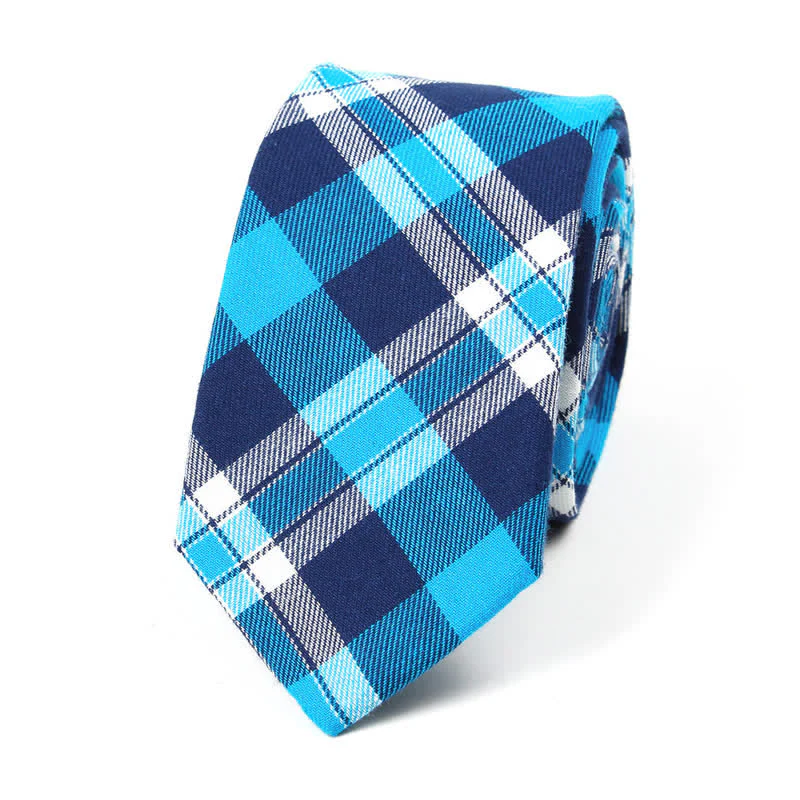 Men's Trendy Plaid Pattern Bow Tie Handkerchief Necktie - Image 52