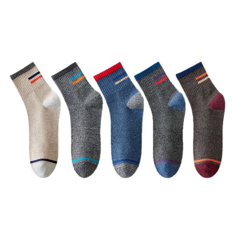 Men's Trendy Striped Pattern Crew Socks - Image 2
