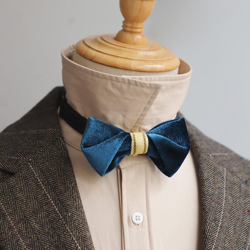 Men's Simple Twisting Velvet Bow Tie - Image 10