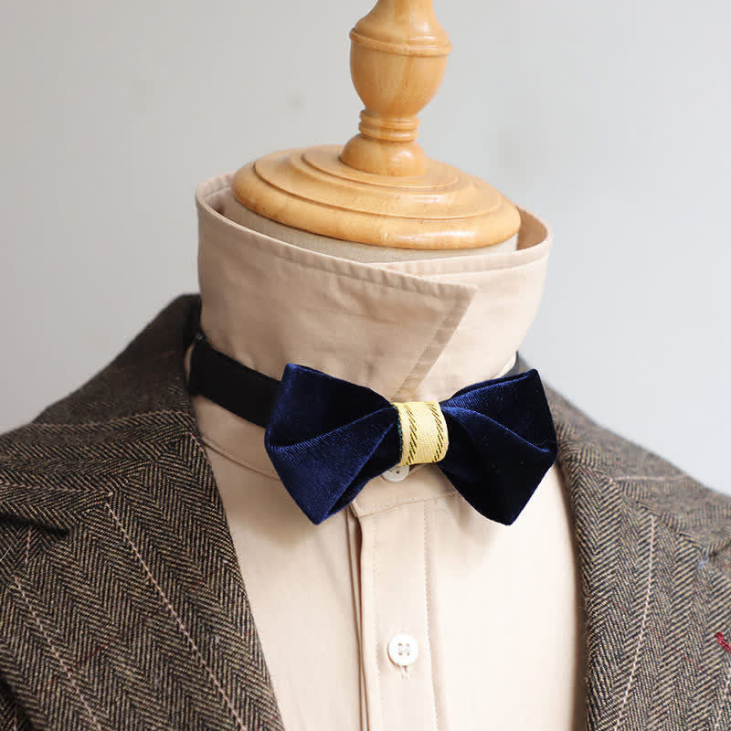 Men's Simple Twisting Velvet Bow Tie - Image 2