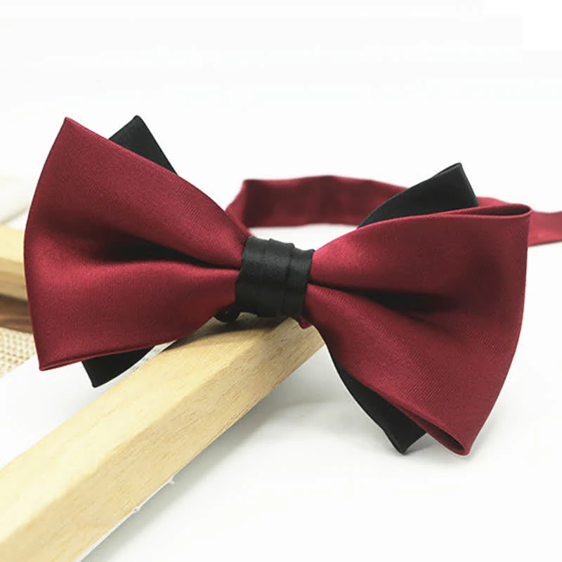 Men's Two Tone Double-Deck Wedding Business Bow Tie - Image 10