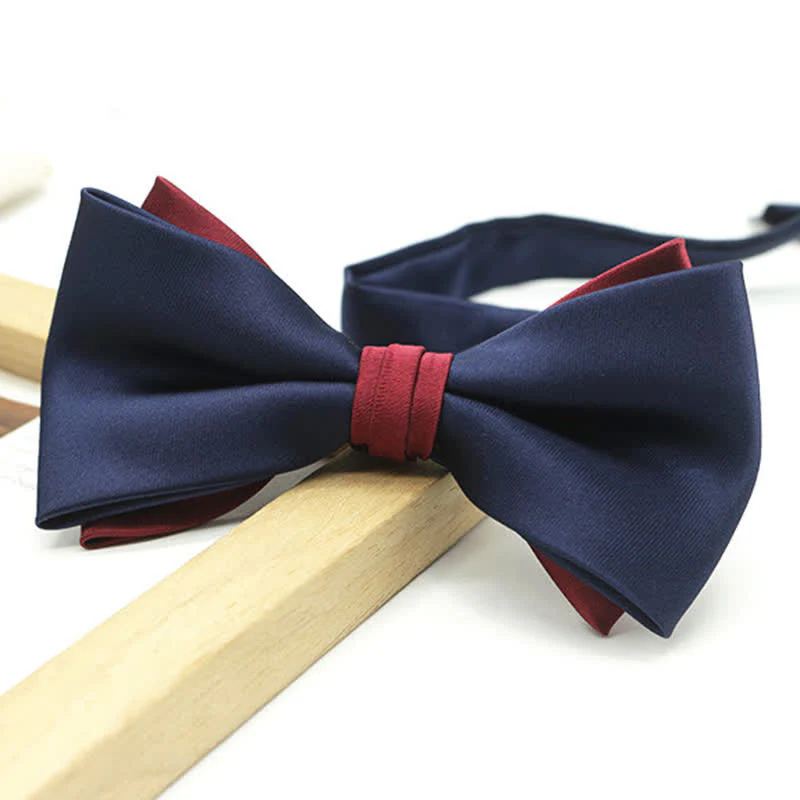 Men's Two Tone Double-Deck Wedding Business Bow Tie - Image 14