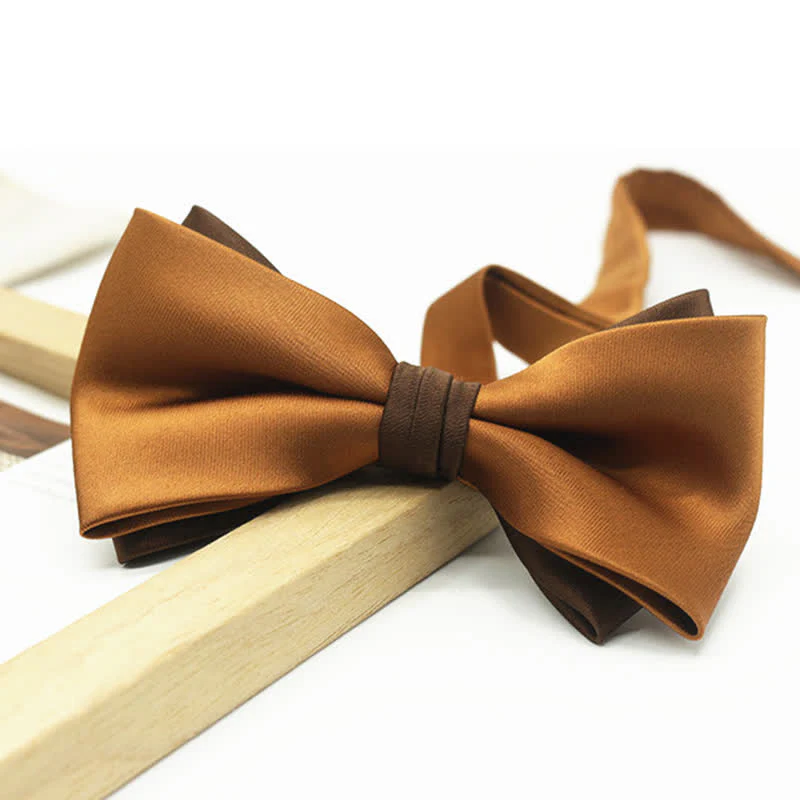 Men's Two Tone Double-Deck Wedding Business Bow Tie - Image 2