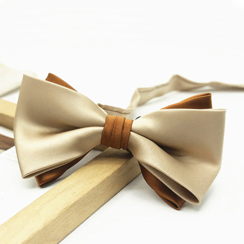 Men's Two Tone Double-Deck Wedding Business Bow Tie - Image 7