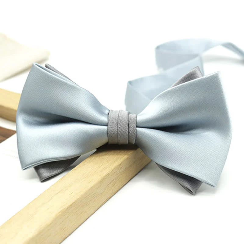 Men's Two Tone Double-Deck Wedding Business Bow Tie - Image 8