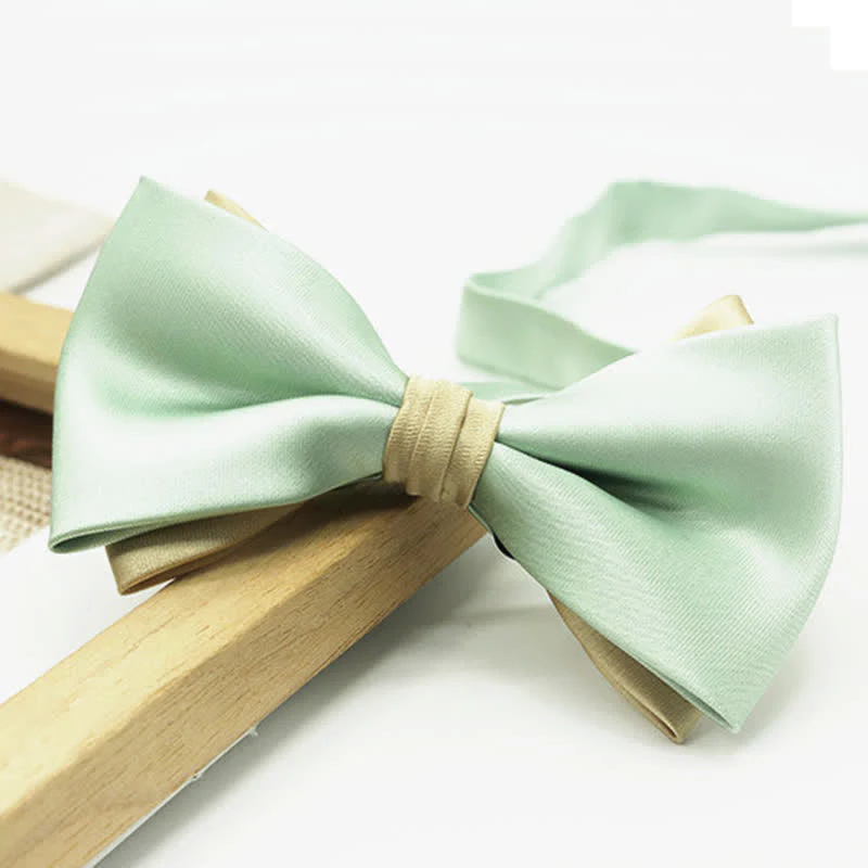 Men's Two Tone Double-Deck Wedding Business Bow Tie - Image 9