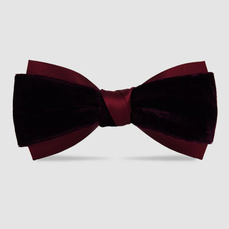 Men's Two-Tone Velvet Double Layer Bow Tie