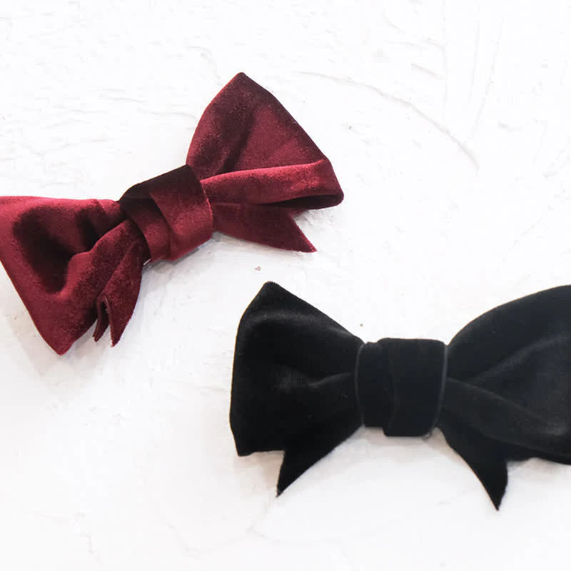 Men's Unique Bow Knot Shape Velvet Bow Tie - Image 4