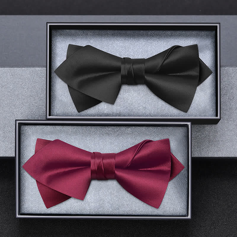 Men's Unique Irregular Double Layered Pointed Bow Tie - Image 2