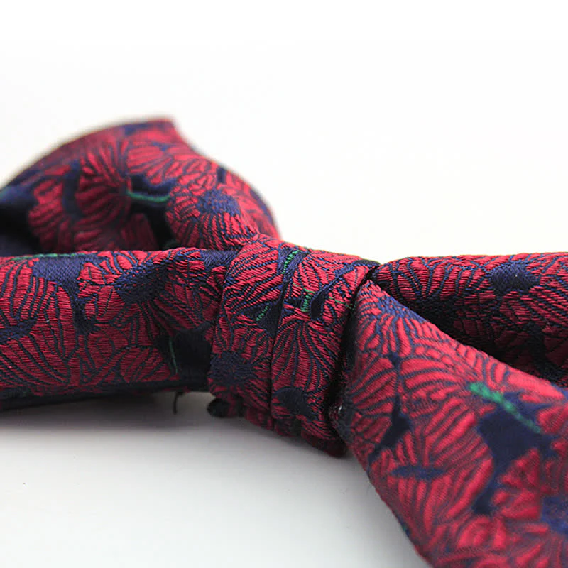 Men's Unique Mustache Shape Floral Bow Tie - Image 4