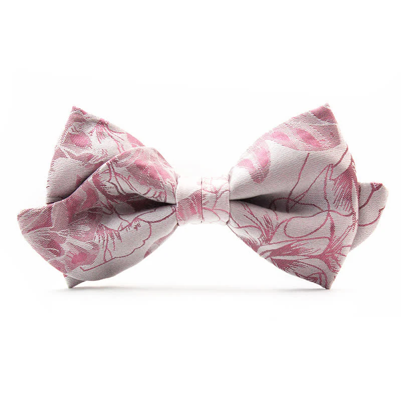 Men's Unique Mustache Shape Floral Bow Tie - Image 6
