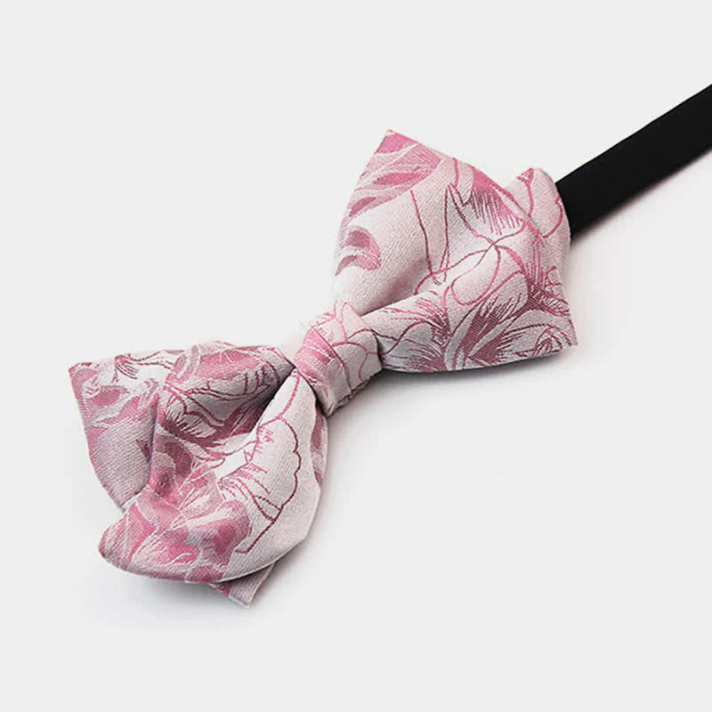Men's Unique Mustache Shape Floral Bow Tie - Image 7