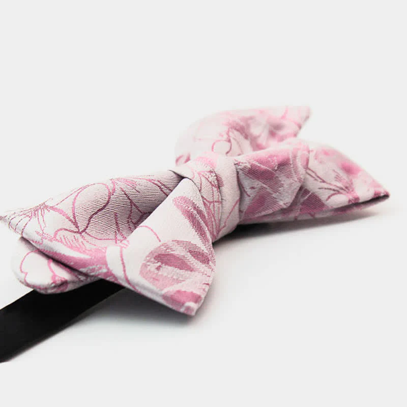 Men's Unique Mustache Shape Floral Bow Tie - Image 8