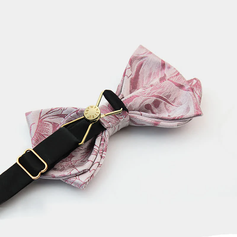 Men's Unique Mustache Shape Floral Bow Tie - Image 9
