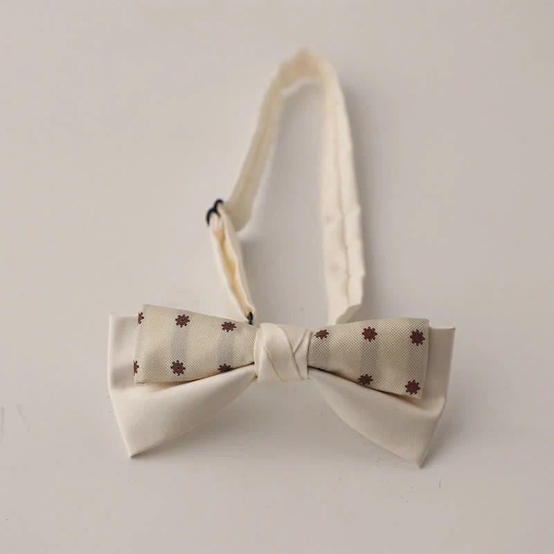 Men's Unqiue Two-Layer Patchwork Floral Bow Tie - Image 15