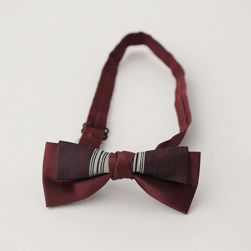 Men's Unqiue Two-Layer Patchwork Floral Bow Tie - Image 19