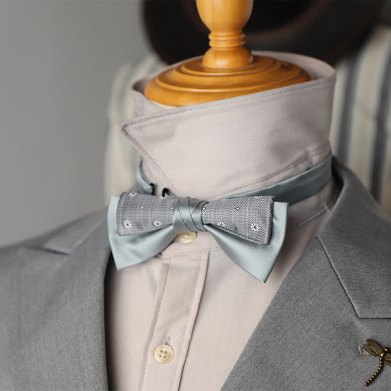 Men's Unqiue Two-Layer Patchwork Floral Bow Tie - Image 2