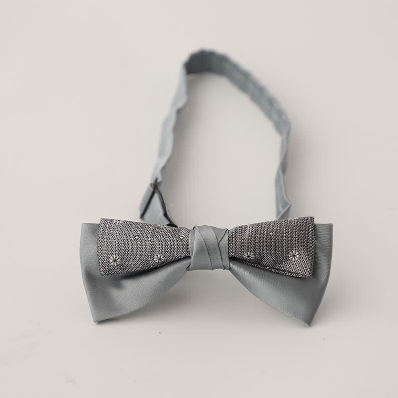 Men's Unqiue Two-Layer Patchwork Floral Bow Tie - Image 3