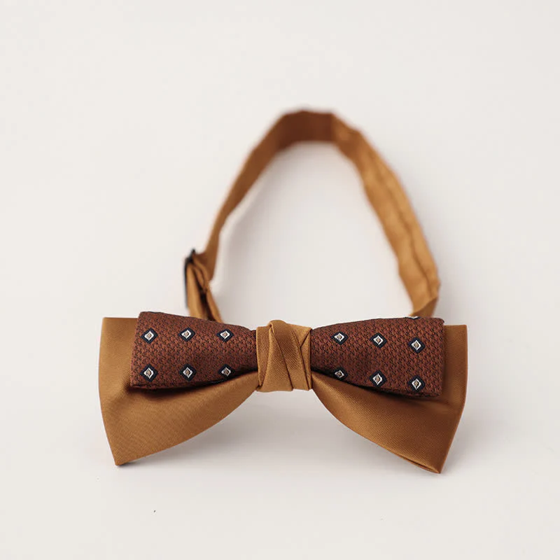 Men's Unqiue Two-Layer Patchwork Floral Bow Tie - Image 5