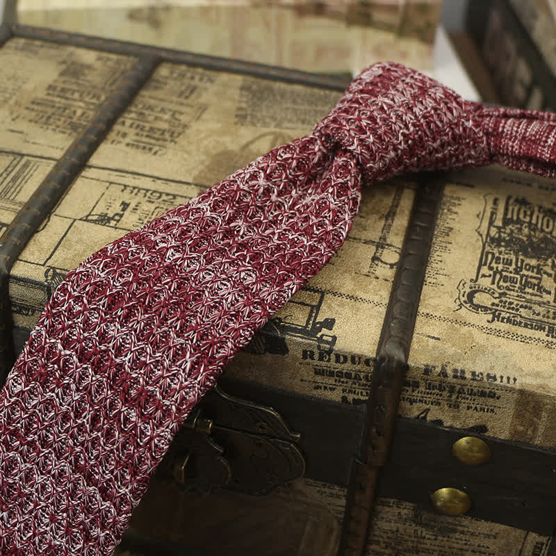 Men's Variegated Dark Color Knitted Necktie - Image 12