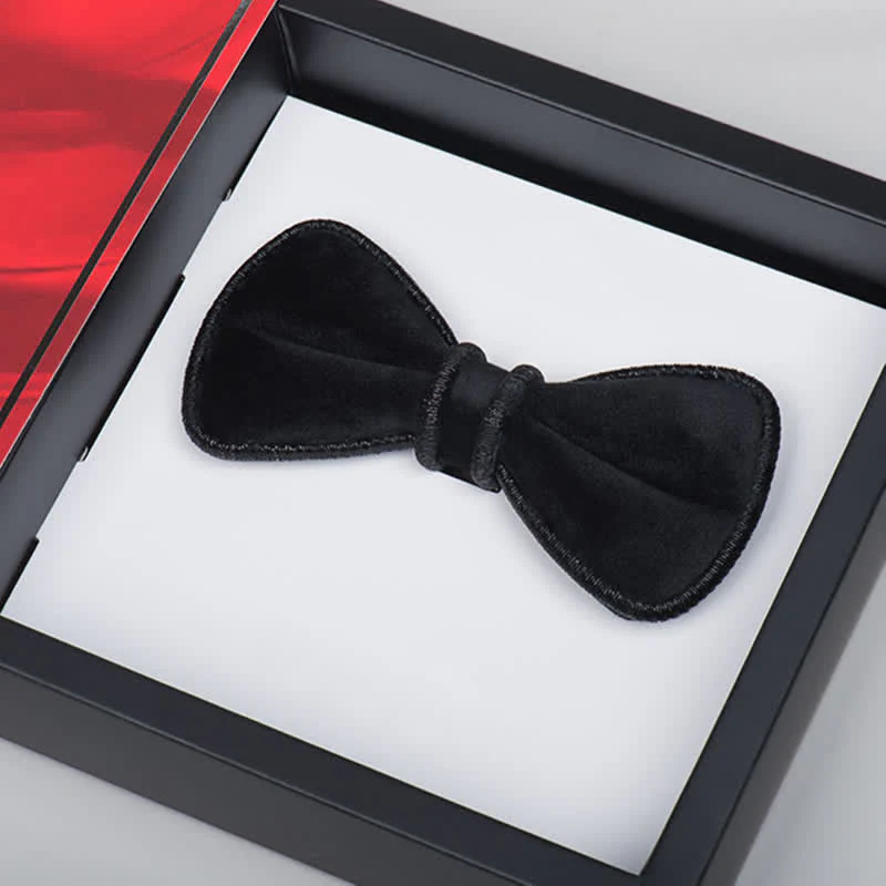 Men's Velvet Decorative Bling Edge Bow Tie - Image 11