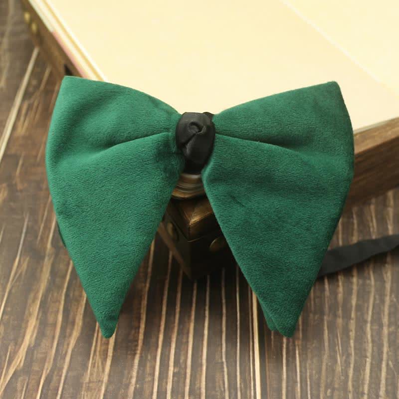 Men's Velvet Oversized Pointed Wedding Bow Tie - Image 10