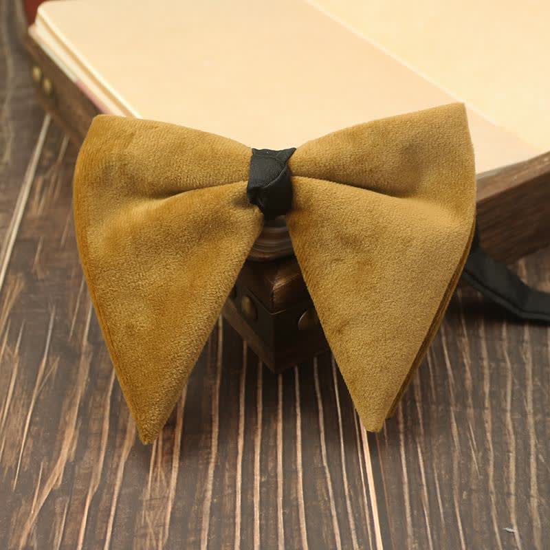 Men's Velvet Oversized Pointed Wedding Bow Tie - Image 11