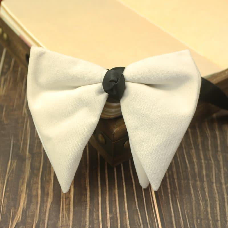 Men's Velvet Oversized Pointed Wedding Bow Tie - Image 12
