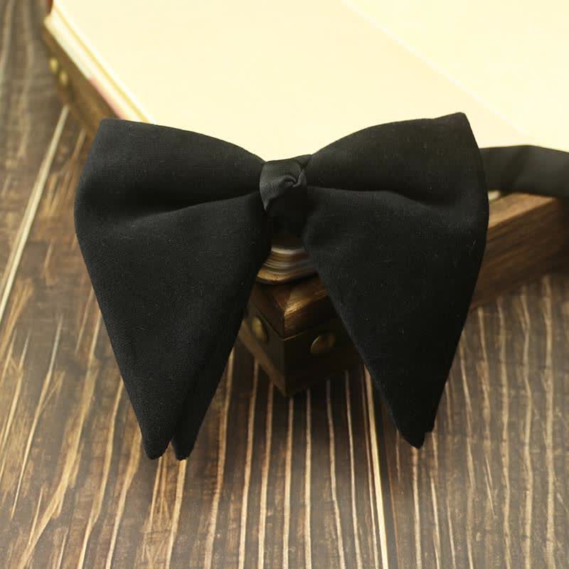 Men's Velvet Oversized Pointed Wedding Bow Tie - Image 13