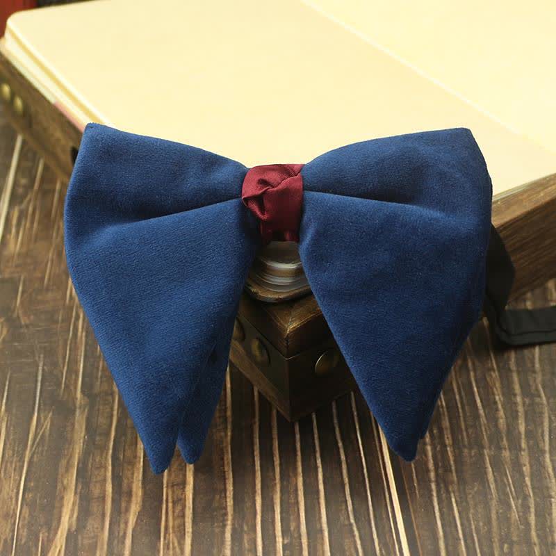 Men's Velvet Oversized Pointed Wedding Bow Tie - Image 16