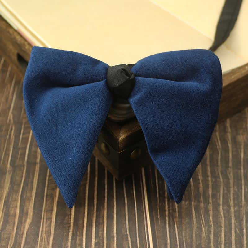 Men's Velvet Oversized Pointed Wedding Bow Tie - Image 3