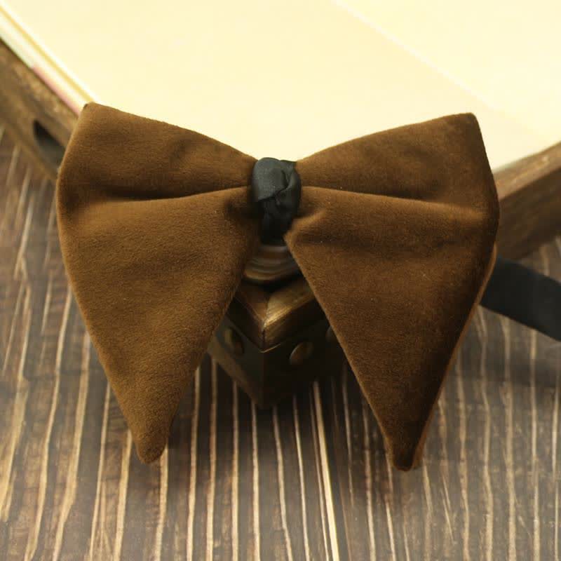 Men's Velvet Oversized Pointed Wedding Bow Tie - Image 6