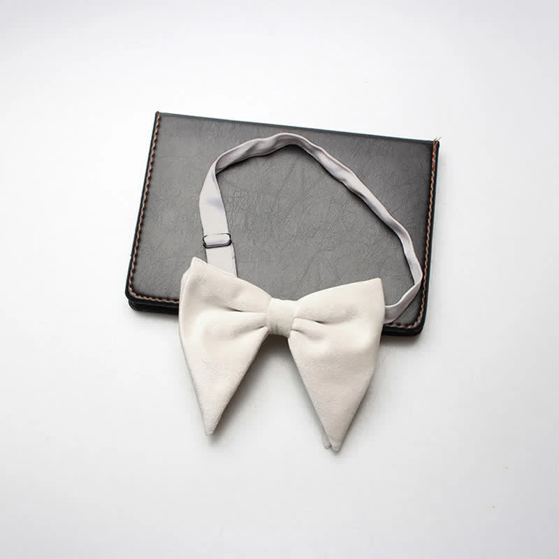 Men's Velvet Oversized Pointed Wedding Bow Tie - Image 11