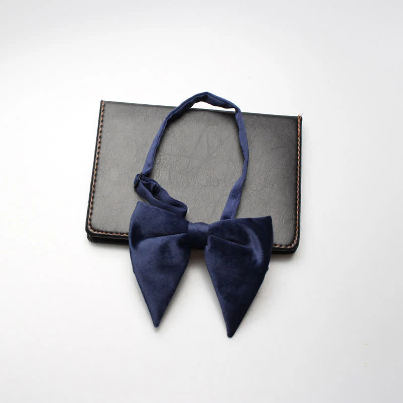 Men's Velvet Oversized Pointed Wedding Bow Tie - Image 12