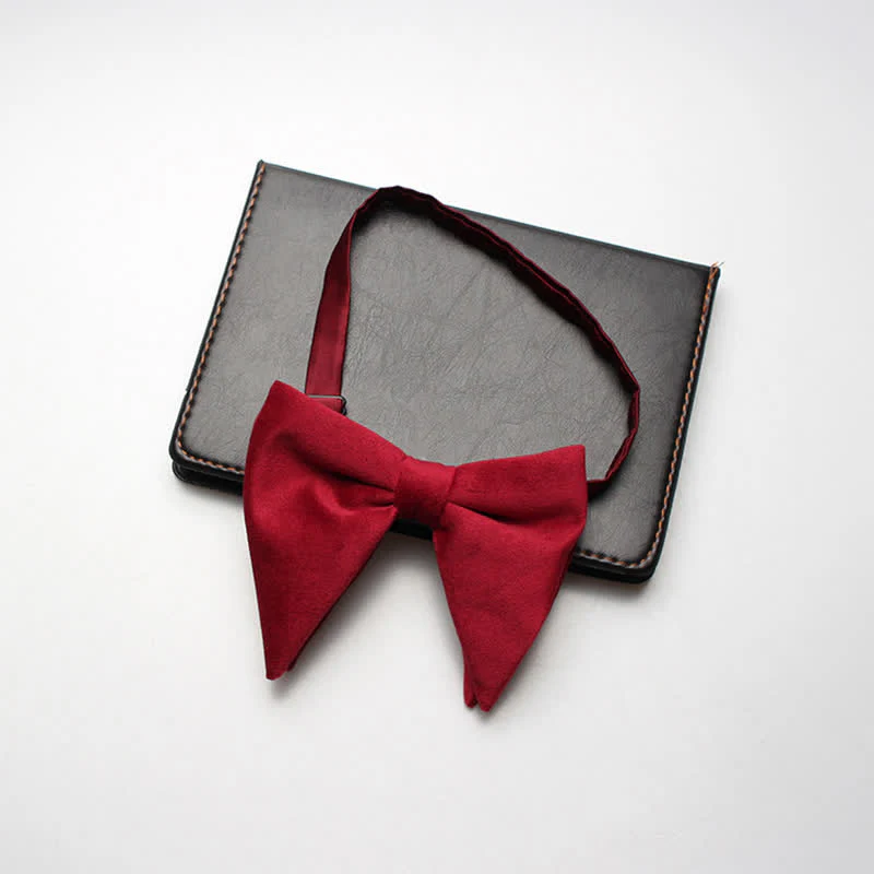 Men's Velvet Oversized Pointed Wedding Bow Tie - Image 4