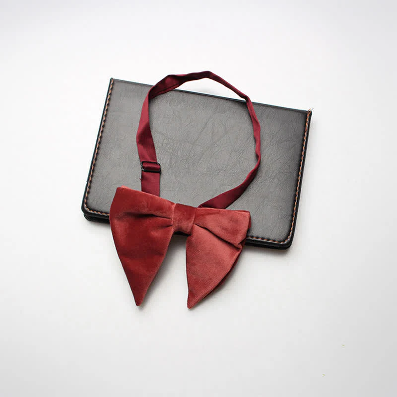 Men's Velvet Oversized Pointed Wedding Bow Tie - Image 7