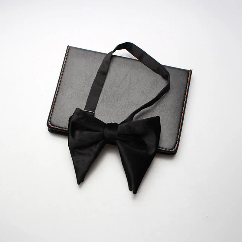Men's Velvet Oversized Pointed Wedding Bow Tie - Image 9