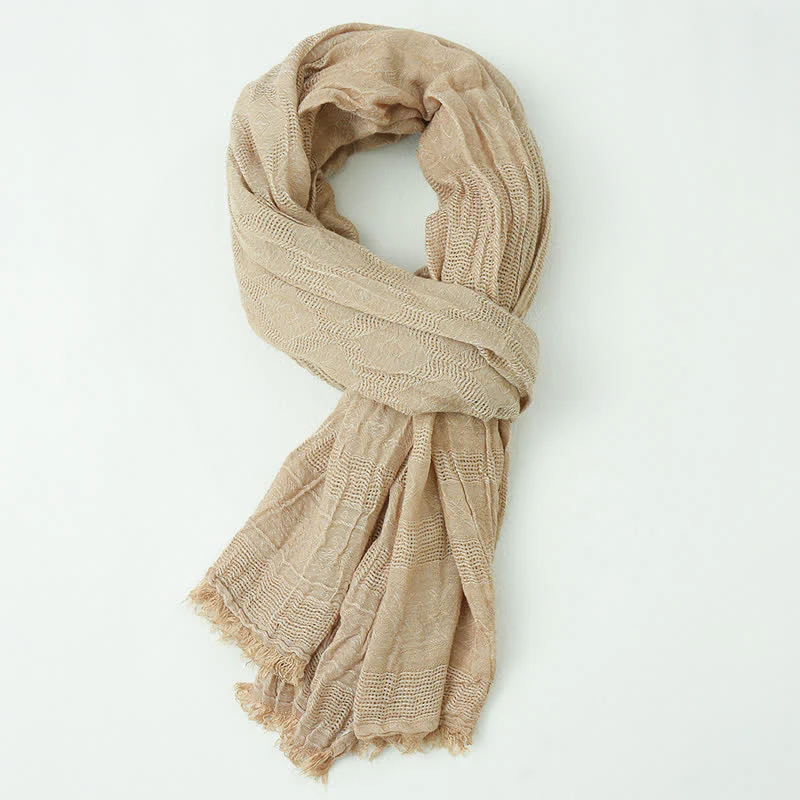 Men's Versatile Diamond Plaid Raw Edge Scarf - Image 11