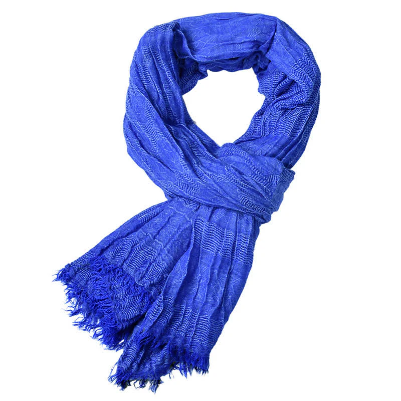 Men's Versatile Diamond Plaid Raw Edge Scarf - Image 9