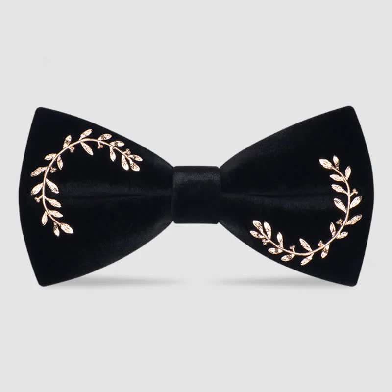 Men's Vine Leaves Velvet Bow Tie