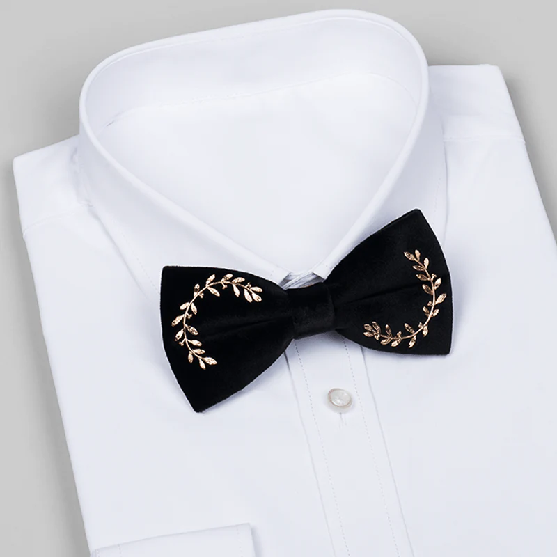 Men's Vine Leaves Velvet Bow Tie - Image 2