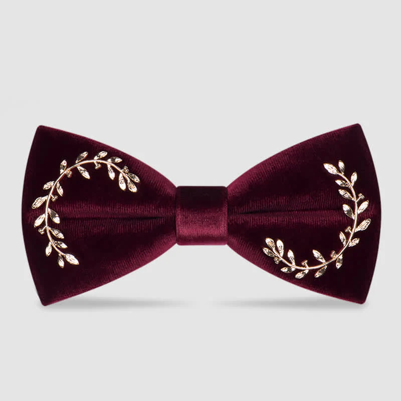 Men's Vine Leaves Velvet Bow Tie - Image 3